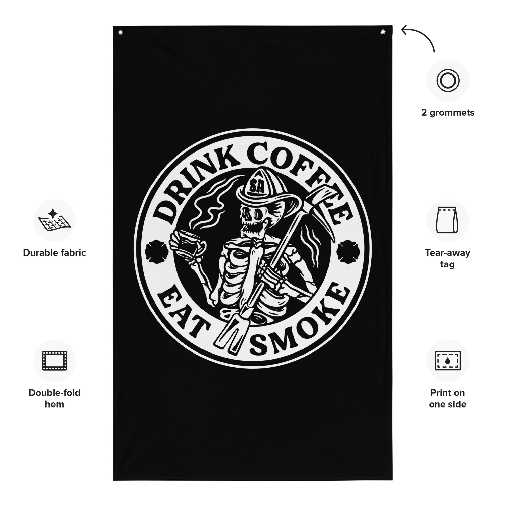 Coffee and Smoke Flag (White)